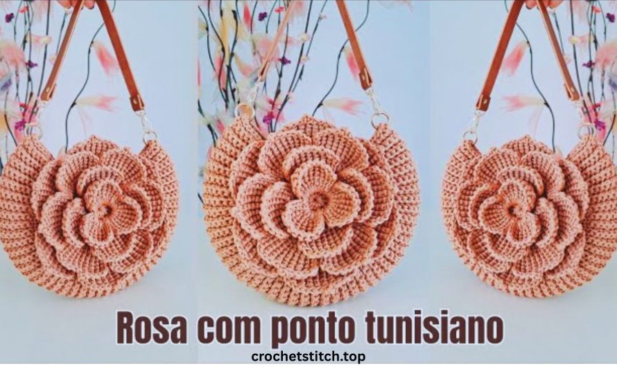 How to Create a Stunning Flower Crochet Bag with Tunisian Stitch | Step-by-Step Pattern