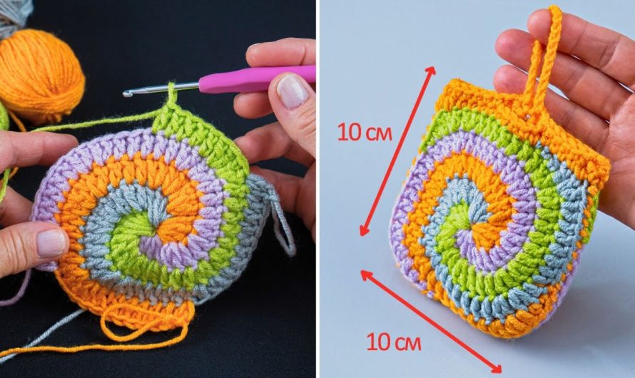 How to Easy Crochet Granny Square Pouch | Step by step Pattern
